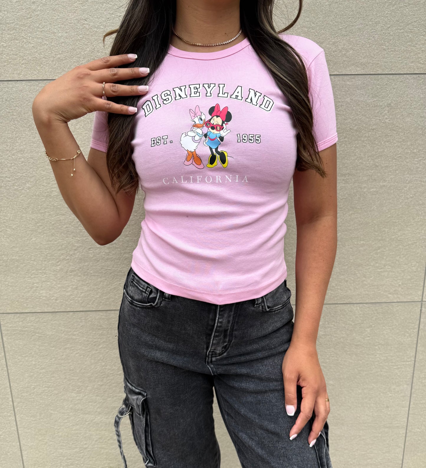 Minnie & Daisy 1955 Original Baby Rib Tee-White