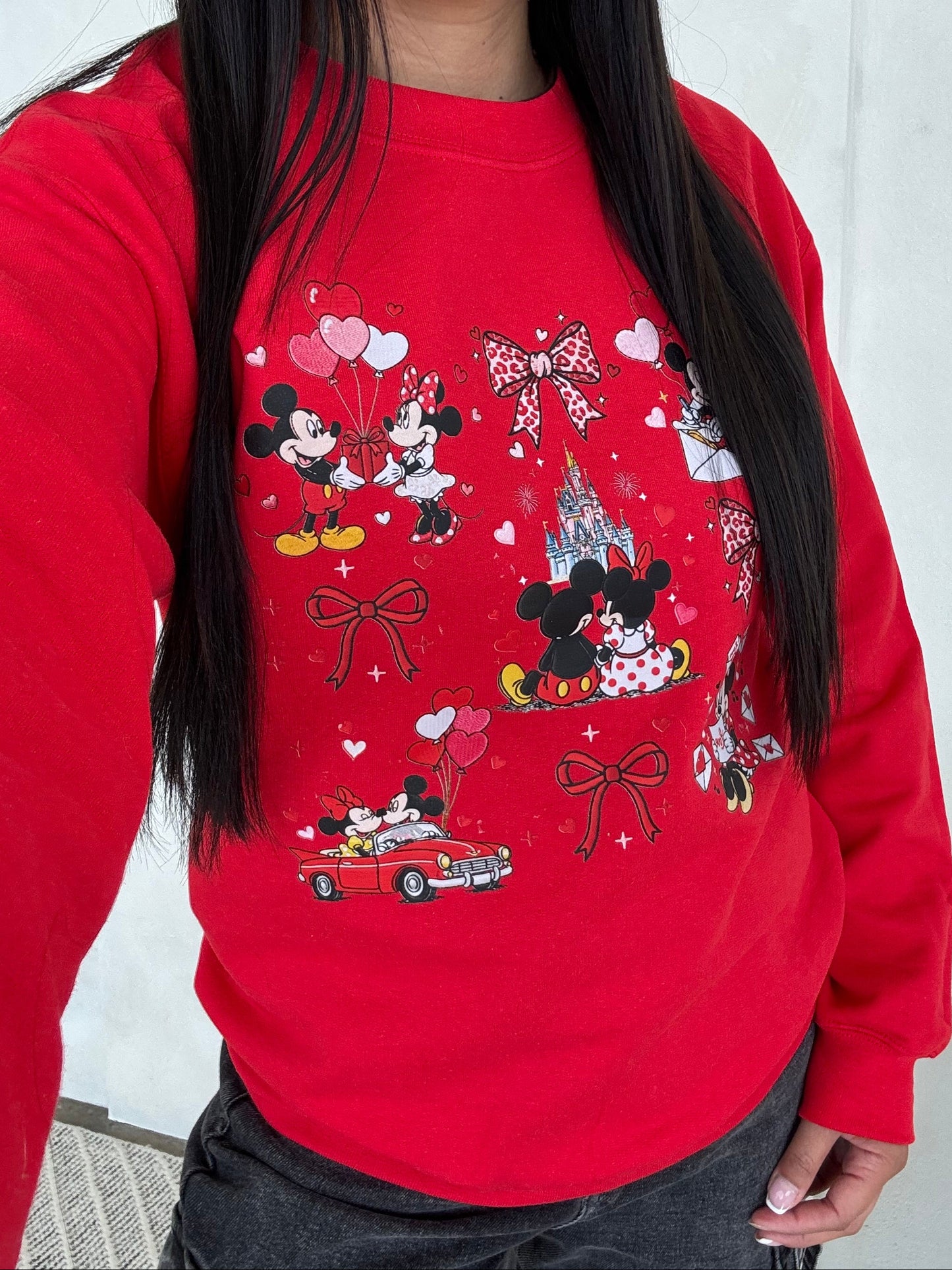 Mickey & Minnie Valentine Coquette Crewneck