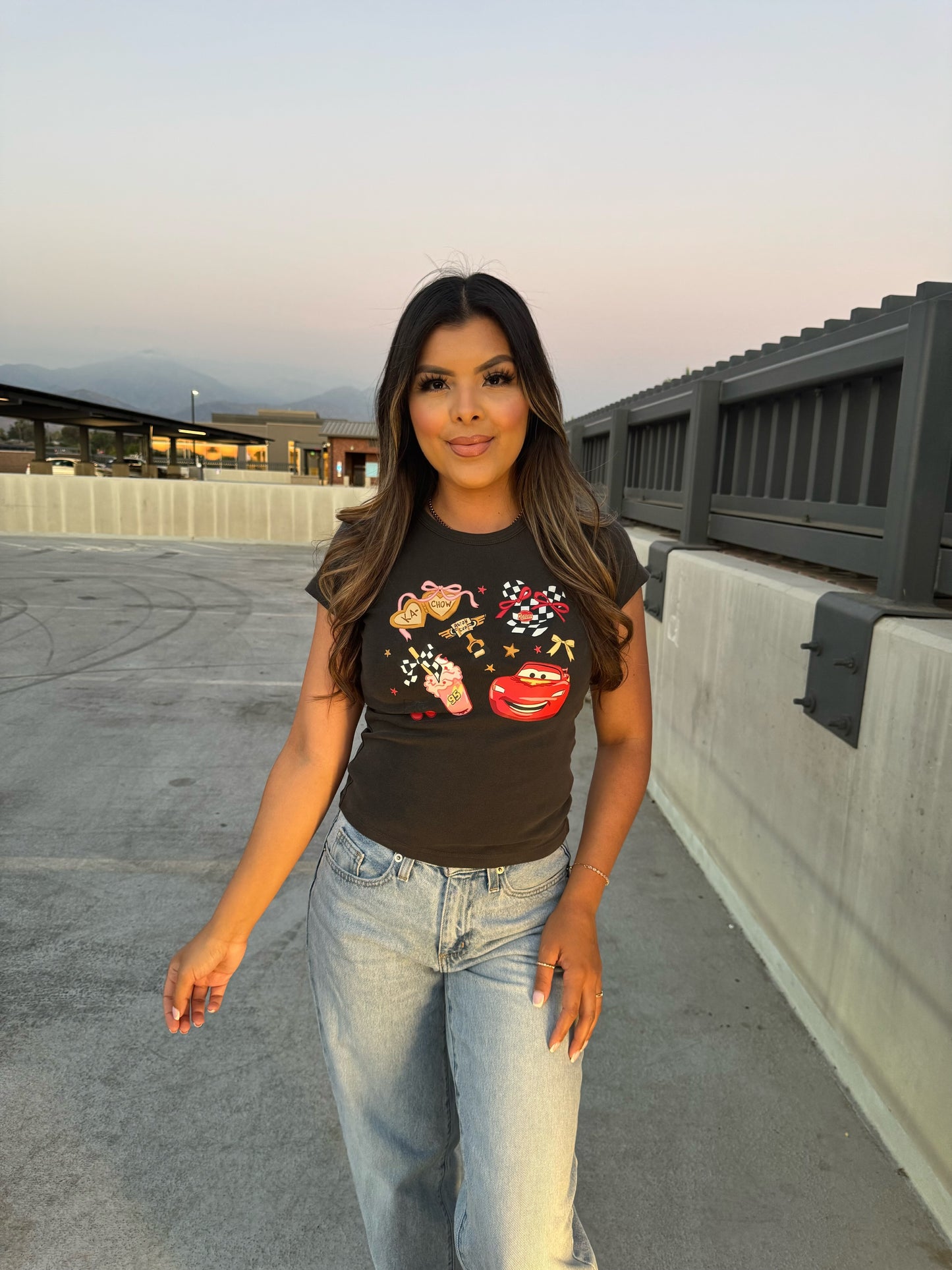 Lightning McQueen Coquette Vintage Baby Rib Tee