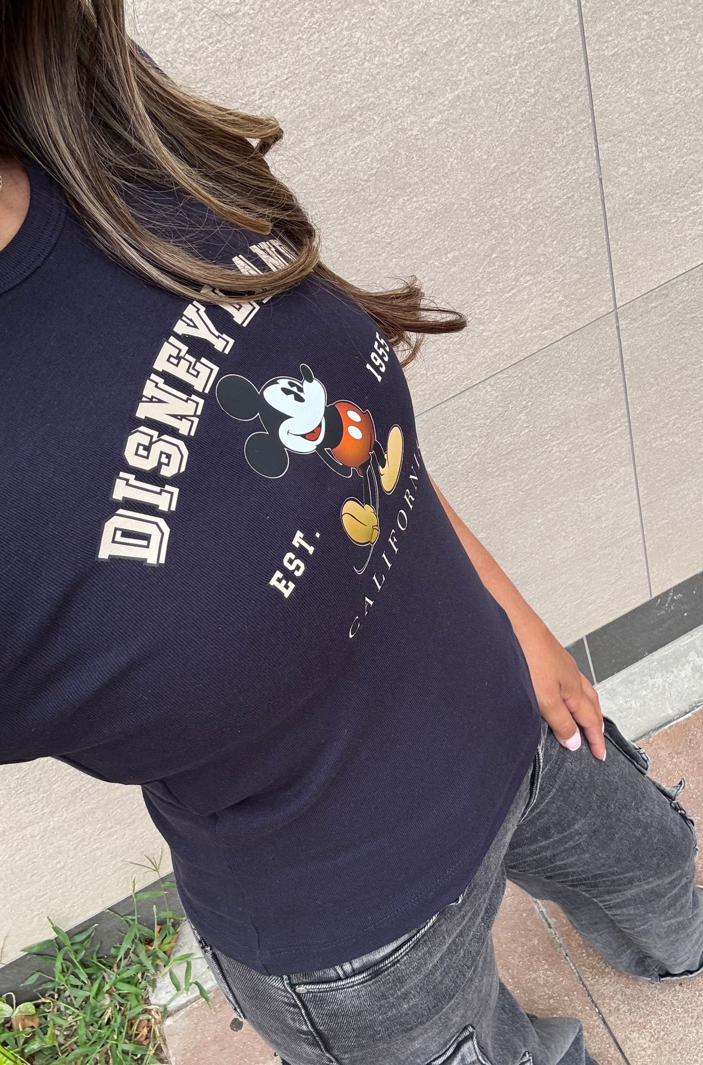 Mickey 1955 Original Baby Rib Tee- Navy