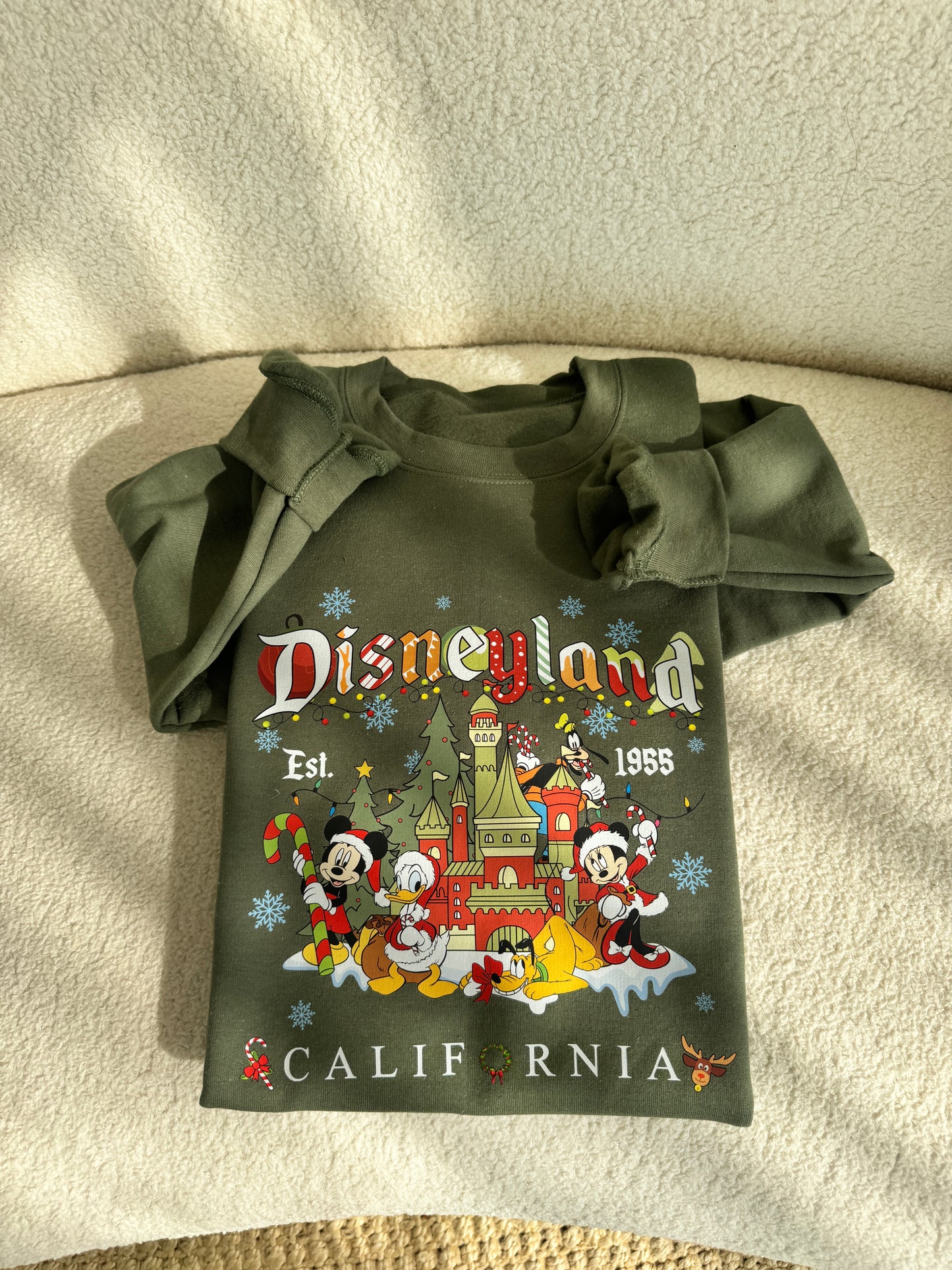 Disneyland 1955 Holiday friends crewneck