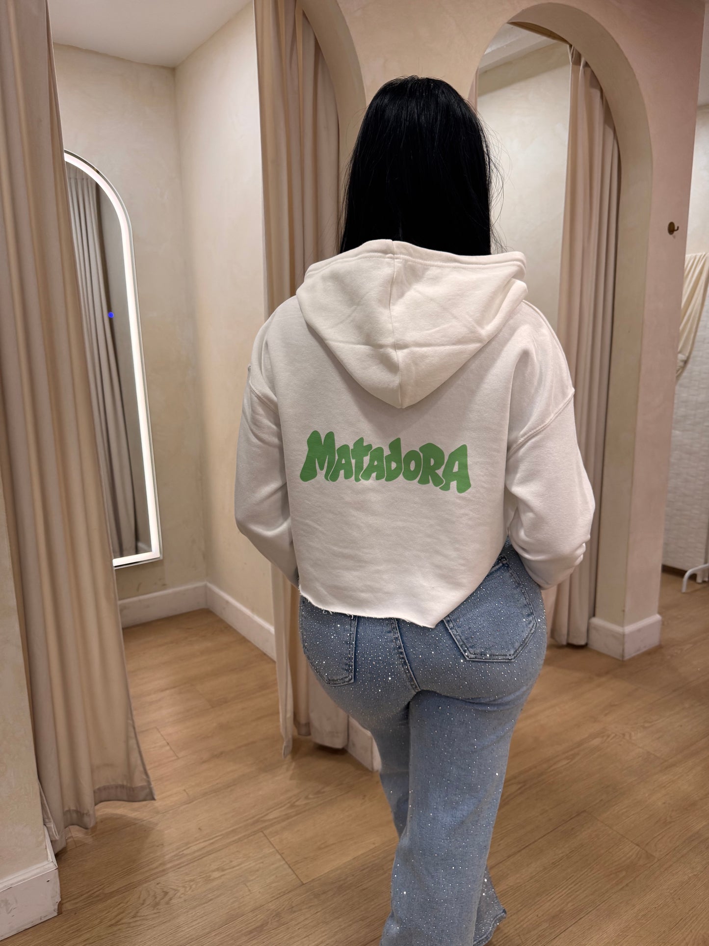 Matadora Crop Hoodie (front & back)