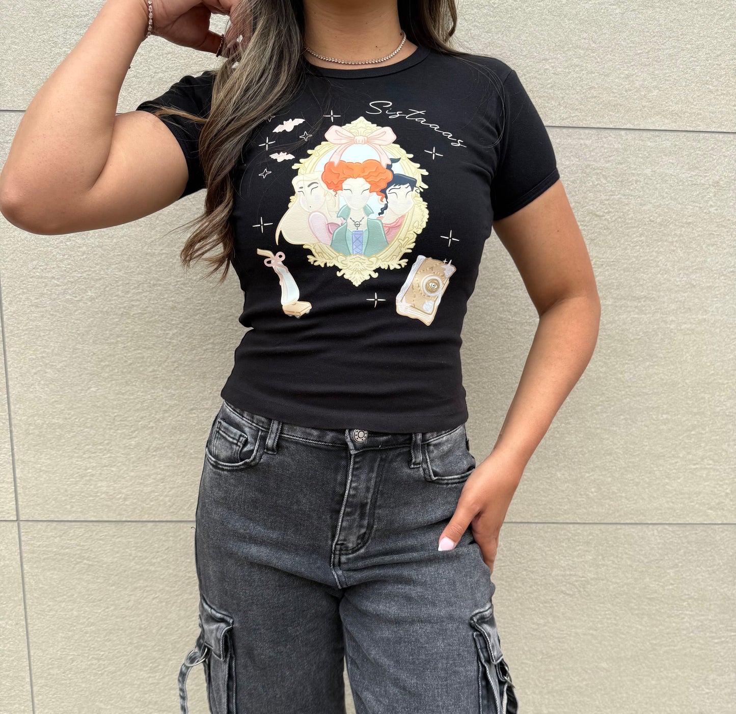 Sistaaas Original Baby Rib Tee- Black