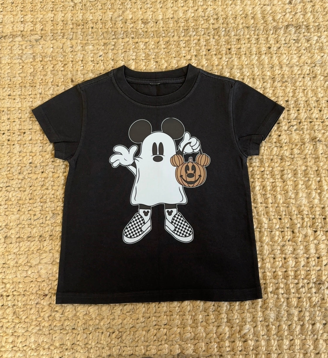Mouse Ghost Bestie Black faded Kids Tee