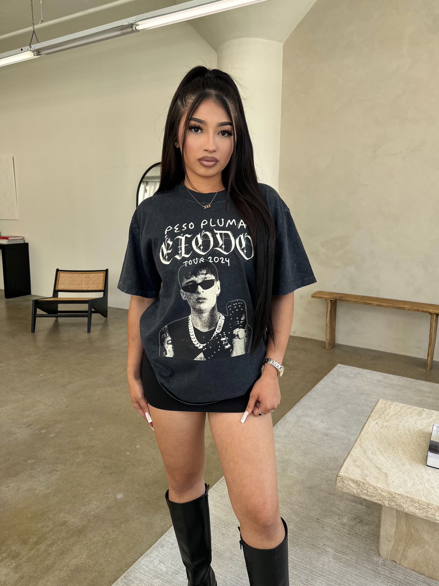 Peso Pluma Tour- Stone Wash (Oversized Tee)