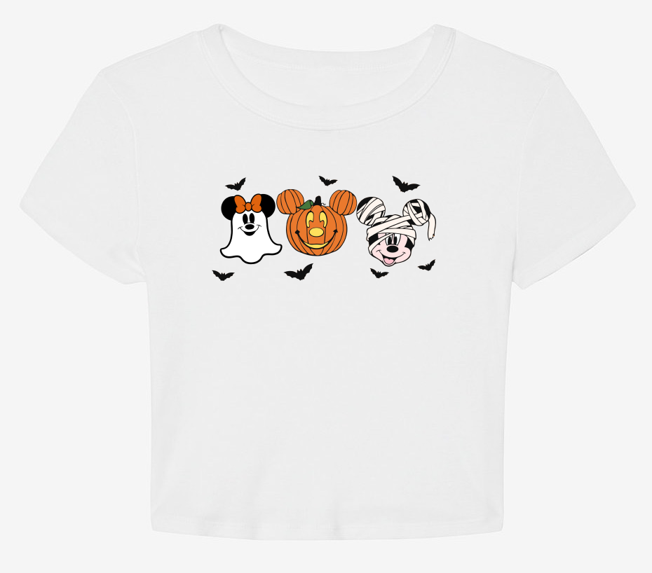 Disney Spooky Vibes Baby Rib Crop Top