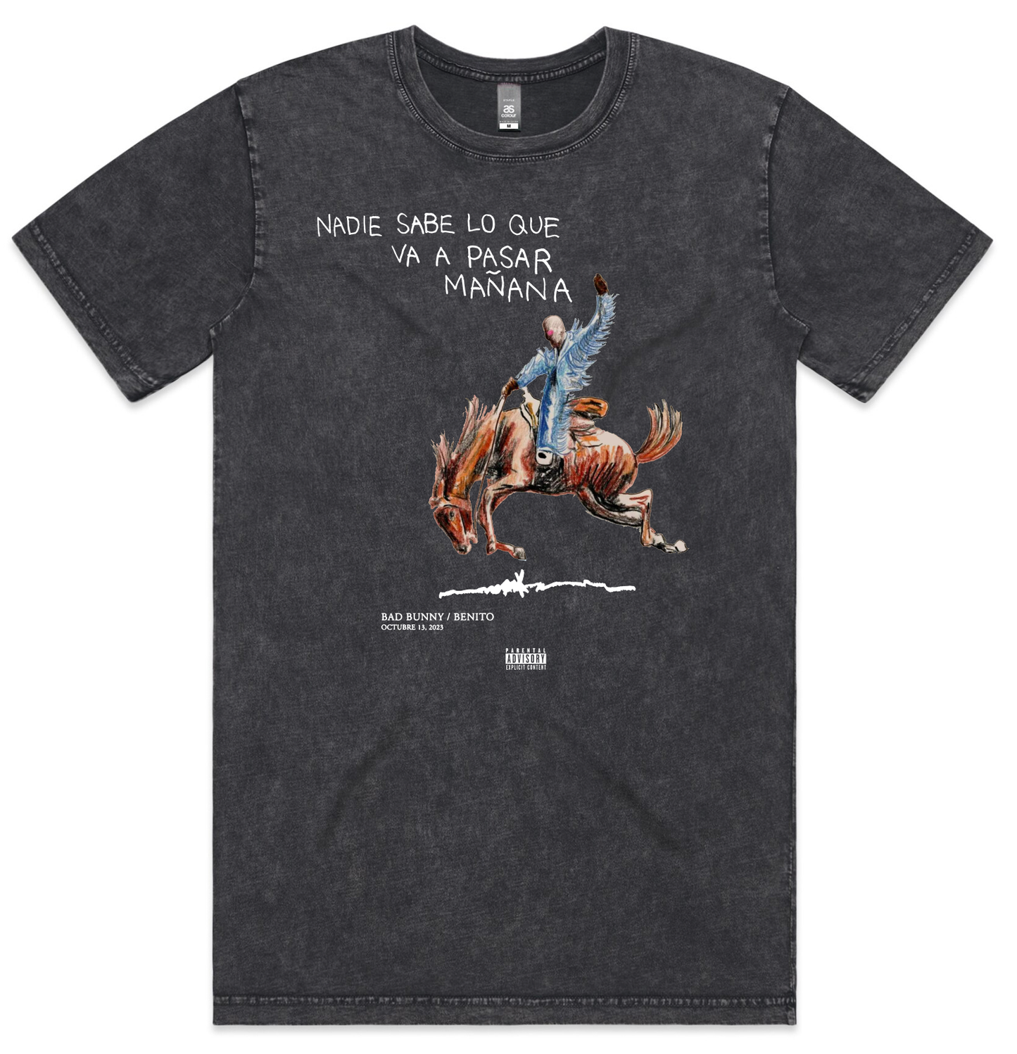 Nadie Sabe Acid Wash Tee ( Front Only)