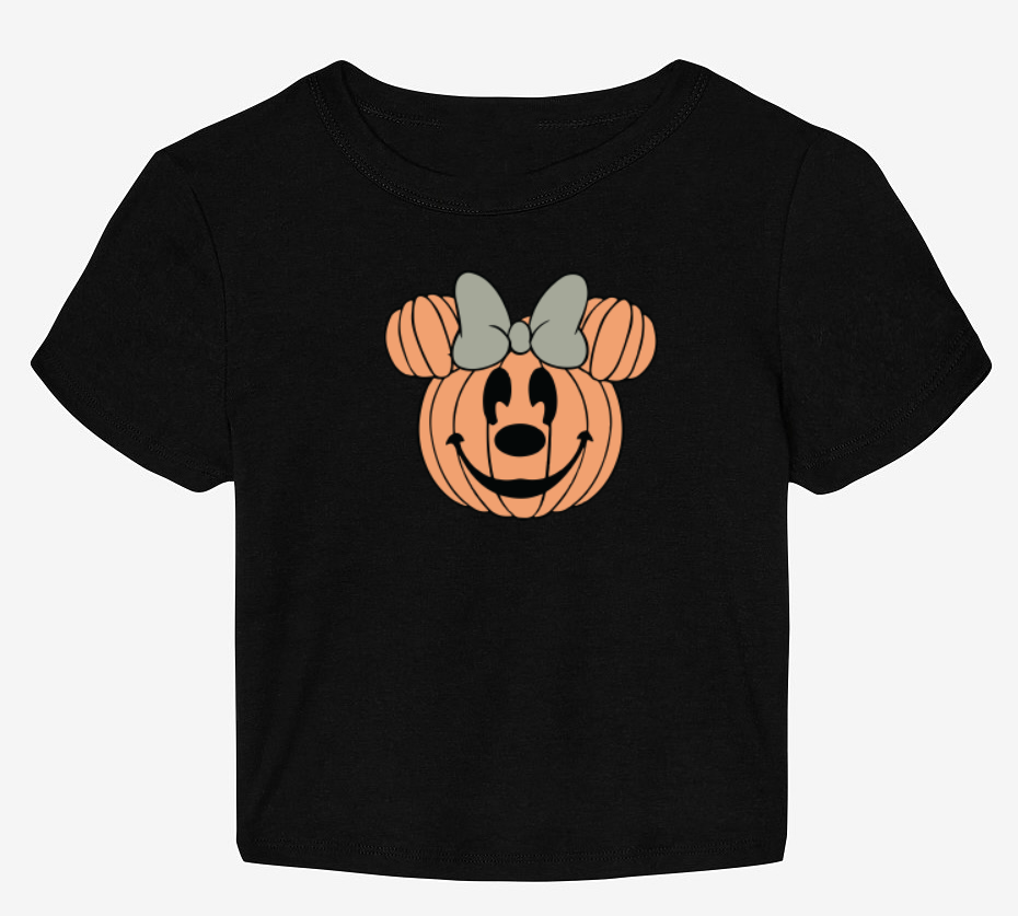 Minnie Pumpkin Baby Rib Crop Top