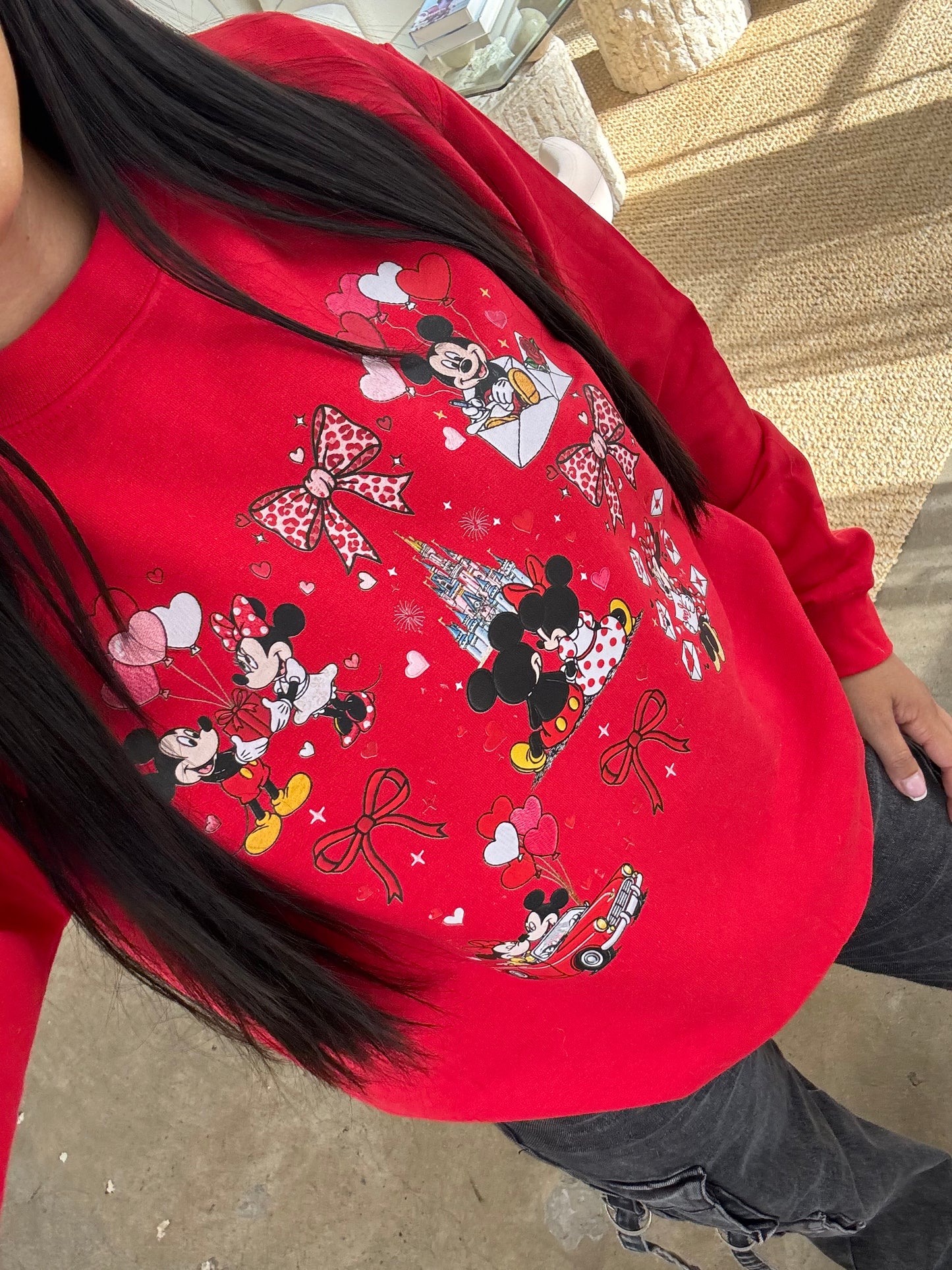 Mickey & Minnie Valentine Coquette Crewneck