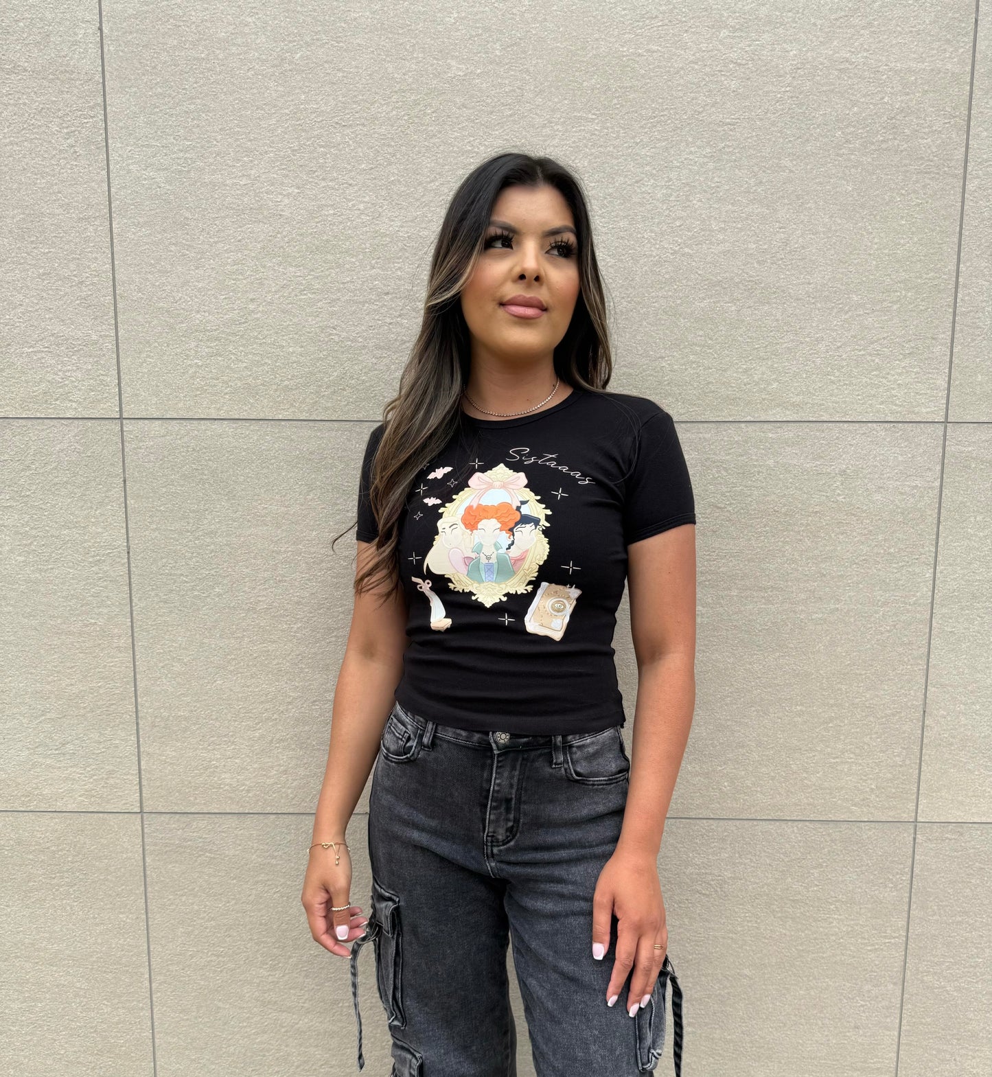 Sistaaas Original Baby Rib Tee- Black