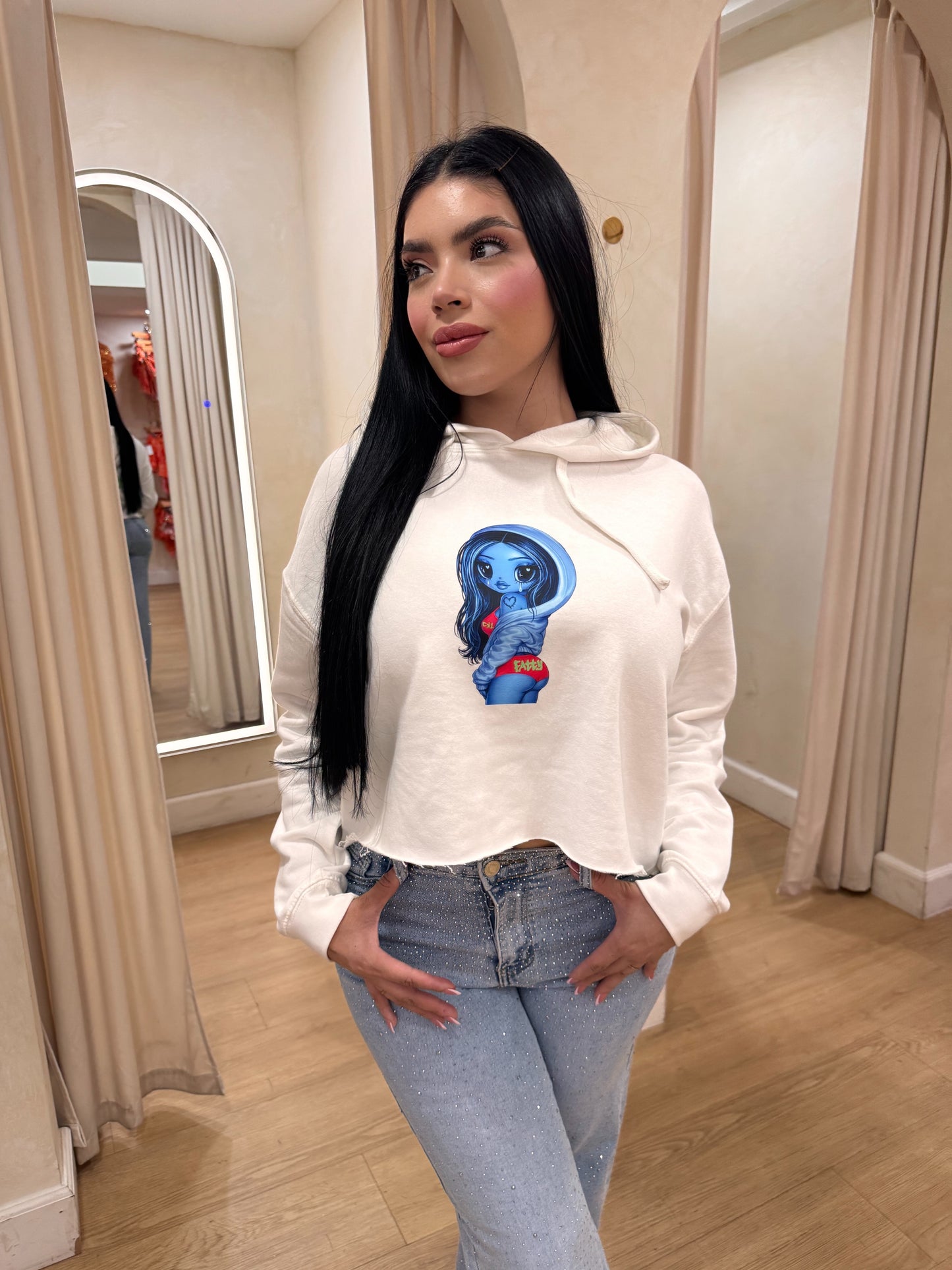Matadora Crop Hoodie (front & back)