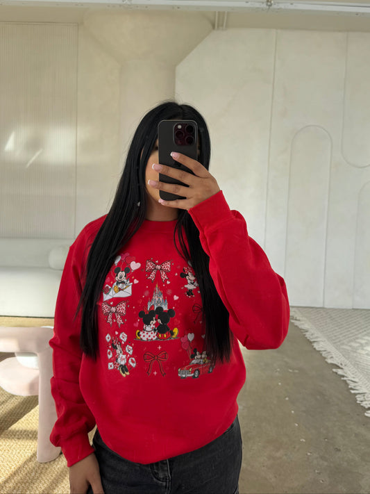Mickey & Minnie Valentine Coquette Crewneck