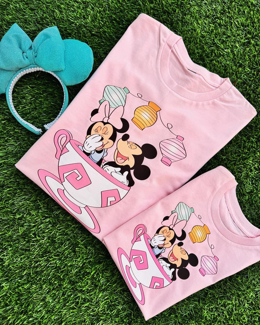 Minnie Mickey Tea cups Tee- Kids