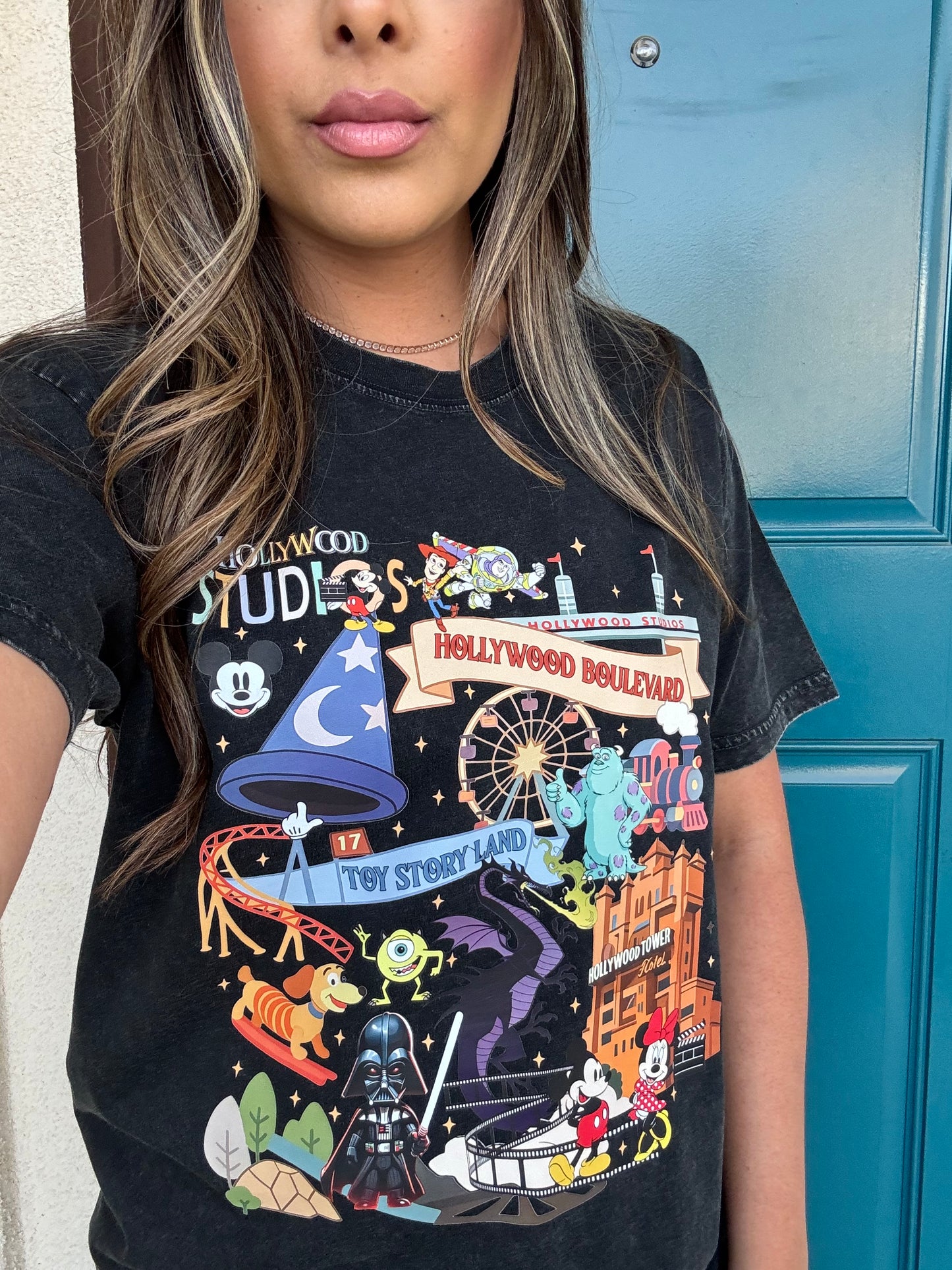 Hollywood Studios Staple Tee- Black stone