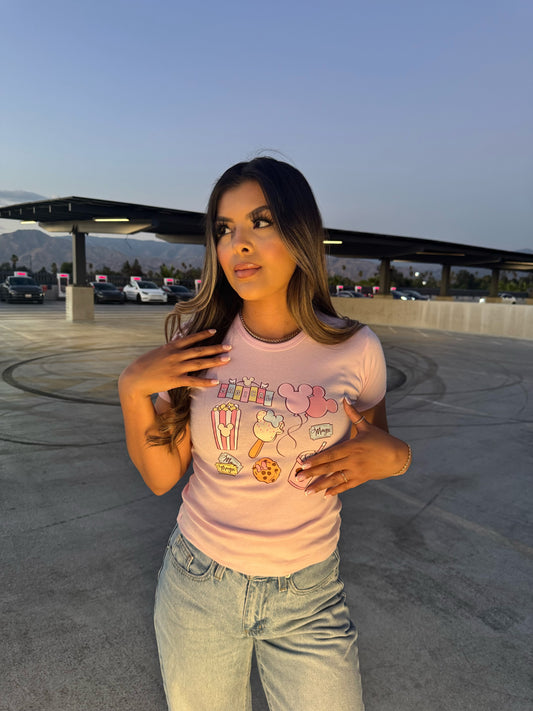 Magical Snacks Original Baby Rib Tee- Light pink