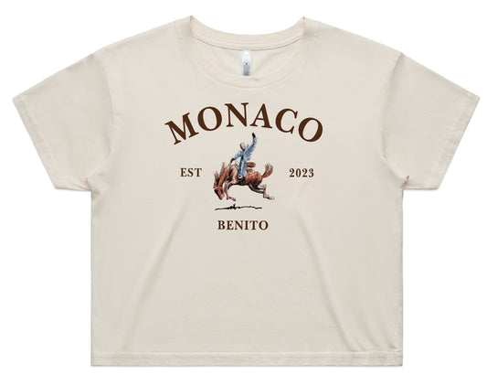 Monaco boxy crop top (front & back)