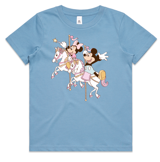 Minnie Mickey Carousel Tee- Kids