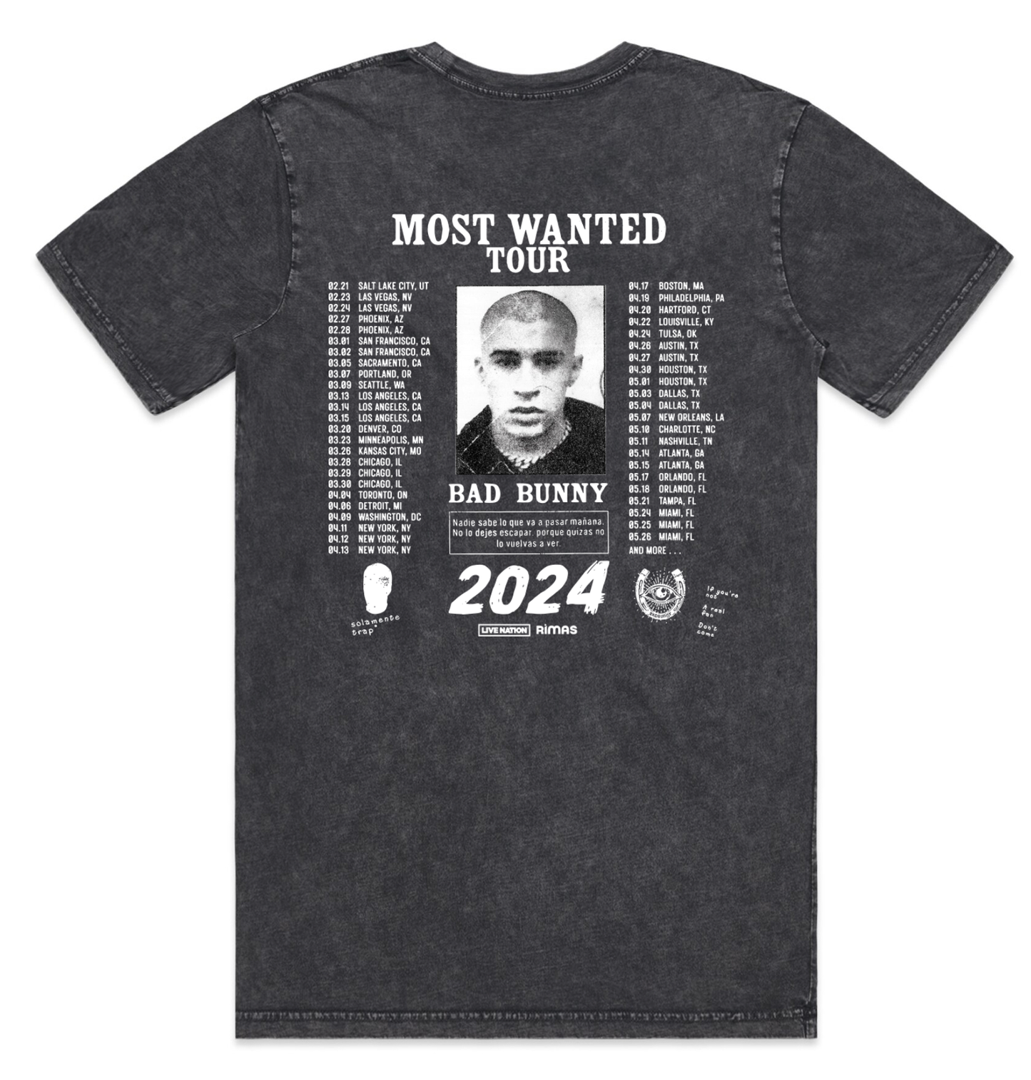 2024 Tour Tee Acid Wash Tee ( Front & Back)