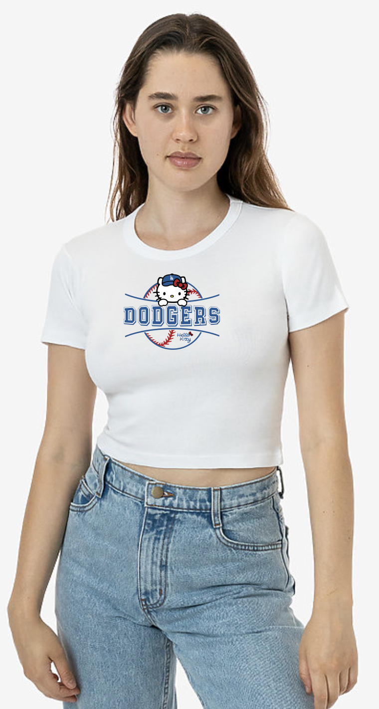 Hello Kitty X Dodgers Baby Rib (Mid Crop top)